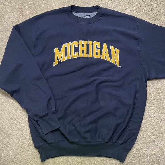 Vintage University of Michigan Steve and Barry’s Crew Sweatshirt XL Embroidered - Picture 1 of 8